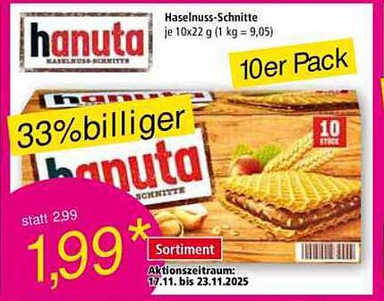Haselnuss-Schnitte 10er Pack