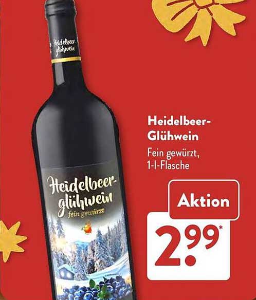 Heidelbeer-Glühwein, fein gewürzt, 1-l-Flasche