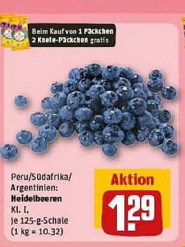 Heidelbeeren Kl. I - 125-g-Schale