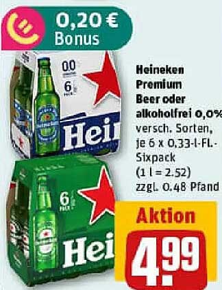 Heineken Premium Beer oder alkoholfrei 0,0% - Aktion