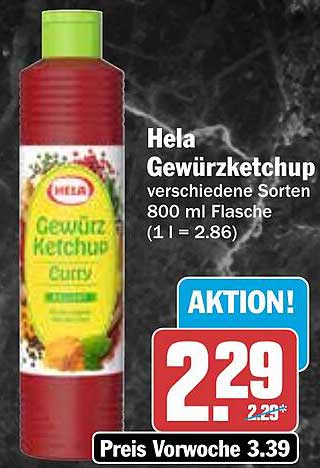 Hela Gewürzketchup verschiedene Sorten 800 ml Flasche