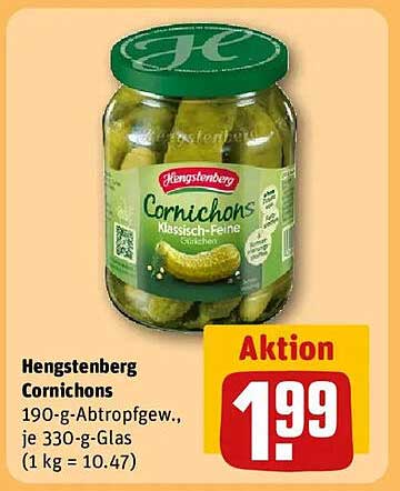 Hengstenberg Cornichons 190-g-Abtropfgw.