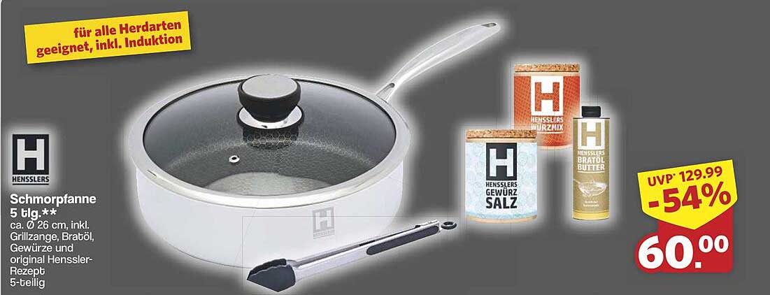 Hensslers Schmorpfanne 5 tlg. - Nur für kurze Zeit zum Aktionspreis!