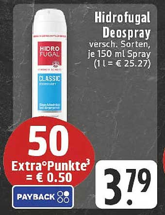 HidroFugal Deospray verschiedene Sorten, je 150 ml