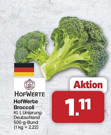HofWerte Broccoli 500 g zum Aktionspreis