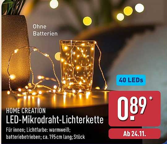 HOME CREATION LED-Mikrodraht-Lichterkette