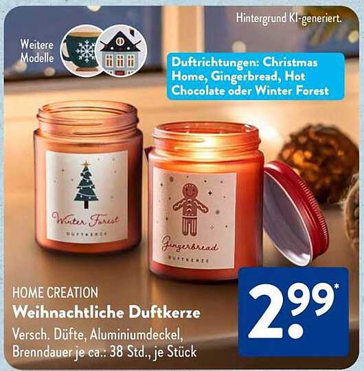 HOME CREATION Weihnachten Duftkerze