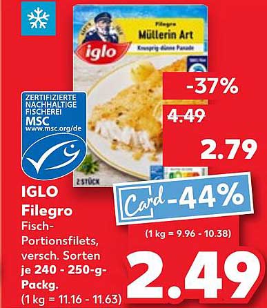 IGLO Filegro Fisch-Portionsfilets, verschiedene Sorten