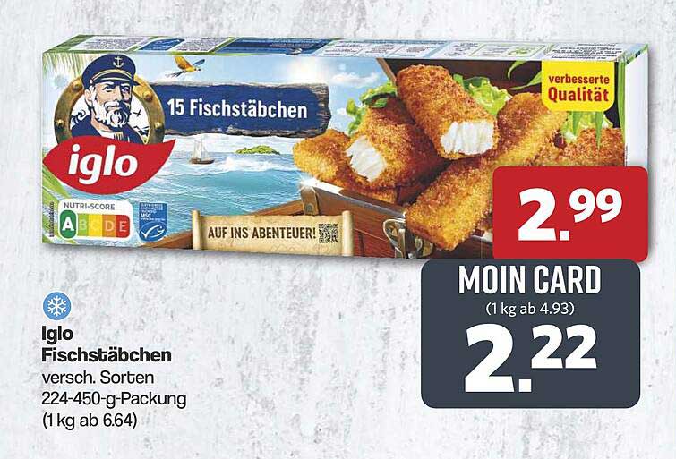 Iglo Fischstäbchen - 15 Stück (verschiedene Sorten) 224-450-g-Packung