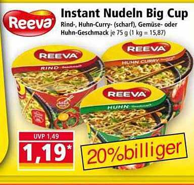 Instant Nudeln Big Cup - Reeva