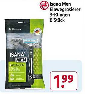 Isana Men Einwegrasierer 3-Klingen 8 Stück