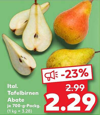 Ital. Tafelbirnen Abate je 700-g-Pack.