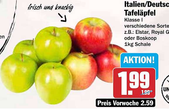 Italien/Deutsche Tafeläpfel 1kg Schale