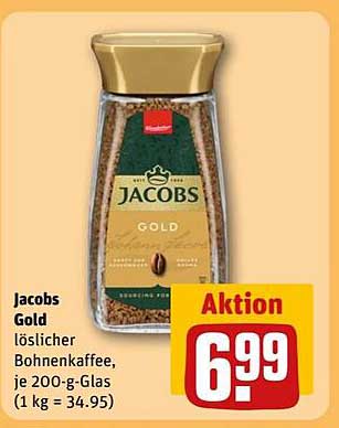 Jacobs Gold löslicher Bohnenkaffee, je 200-g-Glas