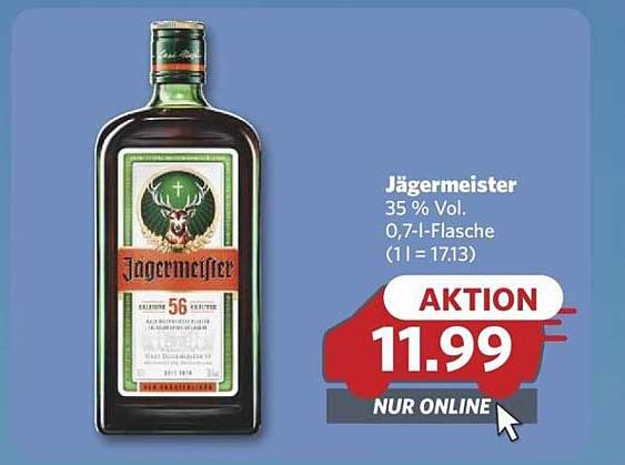 Jägermeister 0,7 l - Nur 11,99 € in der Aktion!