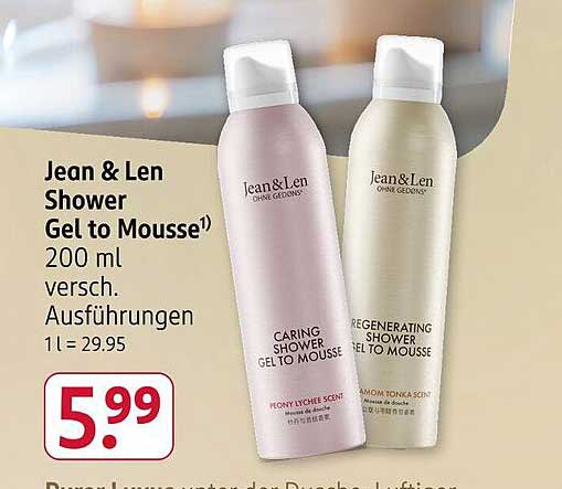 Jean & Len Shower Gel to Mousse 200 ml - Verschiedene Ausführungen