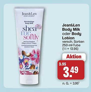 Jean&Len Body Milk oder Body Lotion 250 ml Tube