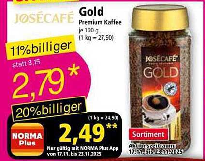 JØSÉCAFÉ Gold – Premium Kaffee
