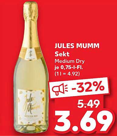 Jules Mumm Sekt Medium Dry 0,75 l