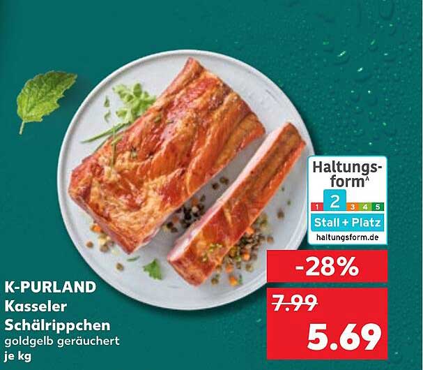 K-PURLAND Kasseler Schälrippchen goldgelb geräuchert je kg