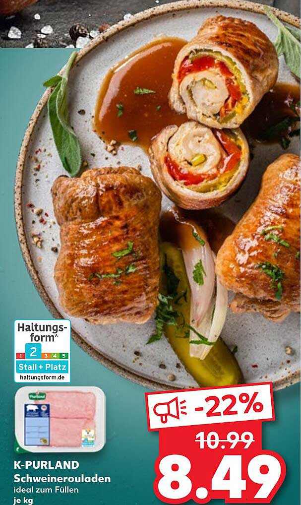 K-PURLAND Schweinerouladen ideal zum Füllen je kg