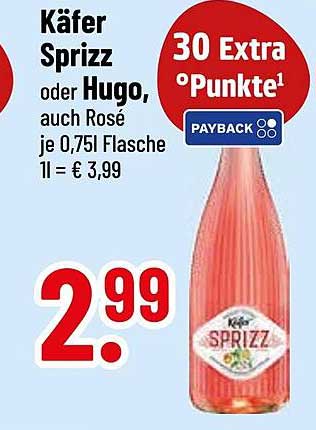 Käfer Sprizz oder Hugo, auch Rosé 0,75 l Flasche