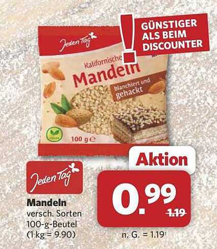 Kalifornische Mandeln, 100 g – Jetzt zum Aktionspreis!