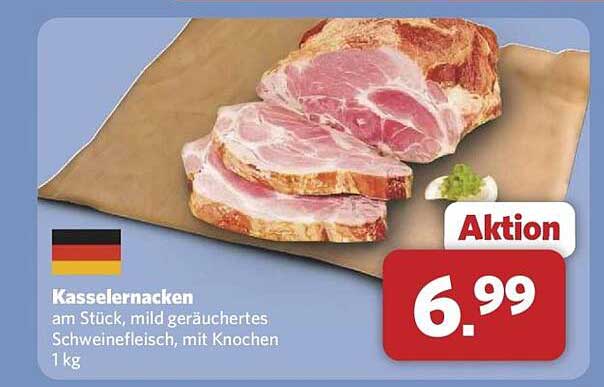 Kasseler Nacken am Stück, mild geräuchertes Schweinefleisch, mit Knochen 1 kg