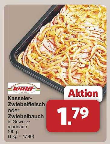 Kasseler-Zwiebel Fleisch oder Zwiebelbauch in Gewürzmariande