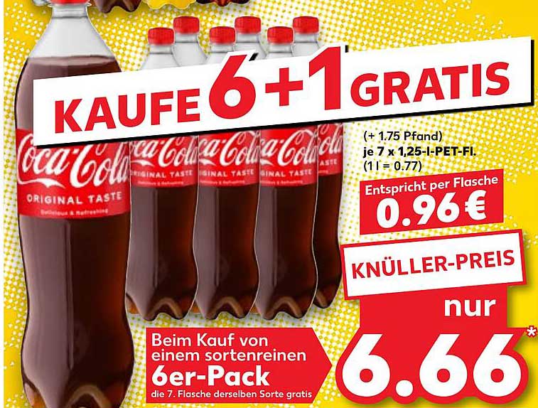 Kaufe 6 + 1 GRATIS Coca-Cola 1,5L