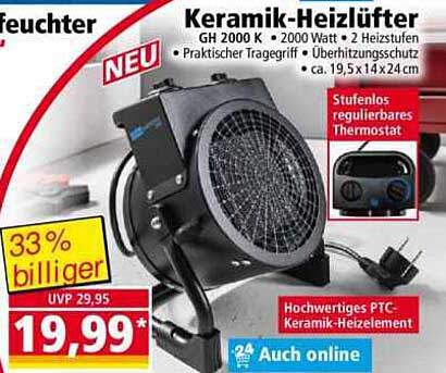 Keramik-Heizlüfter GH 2000 K - 2000 Watt