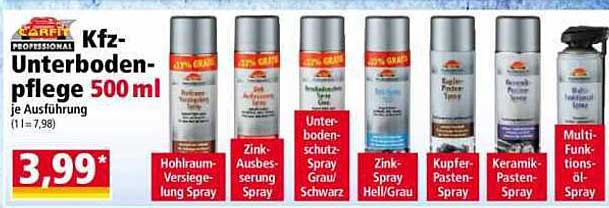 Kfz-Unterbodenpflege 500 ml je Ausführung