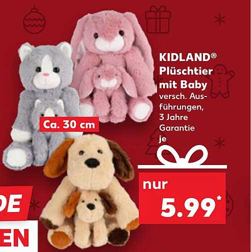 KIDLAND® Plüschtier mit Baby, verschiedene Ausführungen