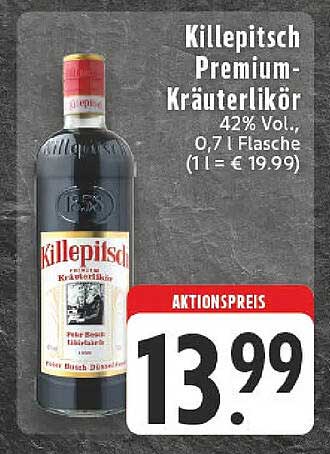 Killepitsch Premium-Kräuterlikör 42% Vol., 0,7 l Flasche