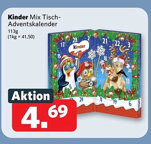 Kinder Mix Tisch-Adventskalender 113g