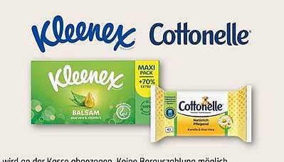 Kleenex Balsam und Cottonelle Maxi Pack