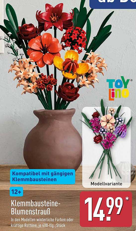 Klemmbausteine-Blumenstrauß