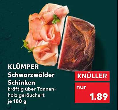 KLÜMPE Schwarzländer Schinken - kräftig über Tannenholz geräuchert
