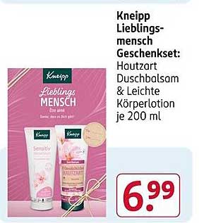 Kneipp Lieblingsmensch Geschenkset: Hautzart Duschbalsam & Leichte Körperlotion je 200 ml