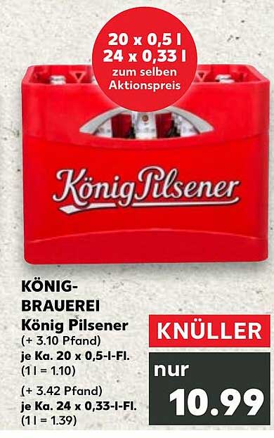 KÖNIG Pilsener 20 x 0,5 l - Aktionspreis!