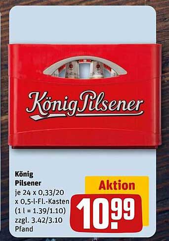 König Pilsener Kasten 24 x 0,33 l zum Aktionspreis