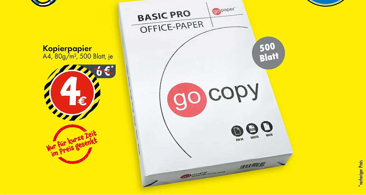 Kopierpapier A4, 80g/m², 500 Blatt, je