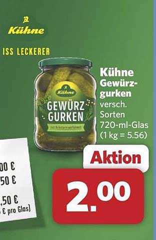 Kühne Gewürzgurken 720-ml-Glas - Aktion!