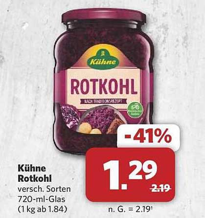 Kühnе Rotkohl 720-ml-Glas - Jetzt zugreifen!