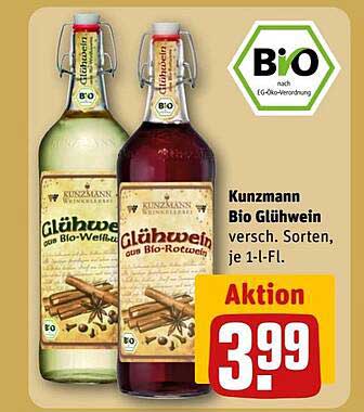 Kunzmann Bio Glühwein - 1-Liter-Flasche, verschiedene Sorten