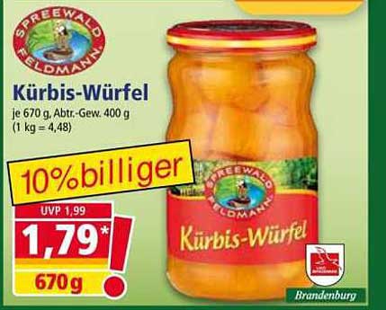 Kürbis-Würfel Spreewald Feldmann 670 g