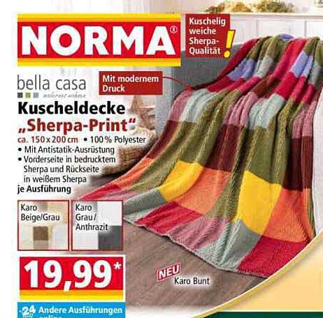 Kuscheldecke "Sherpa-Print" von bella casa