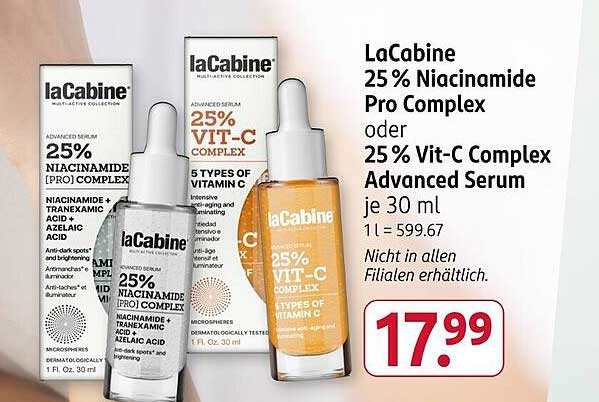 LaCabine 25 % Niacinamide Pro Complex oder 25 % Vit-C Complex Advanced Serum je 30 ml
