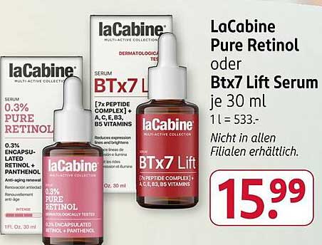 LaCabine Pure Retinol oder BTx7 Lift Serum je 30 ml