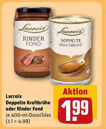 Lacroix Doppelte Kraftbrühe oder Rinder Fond je 400-ml-Dose/Glas